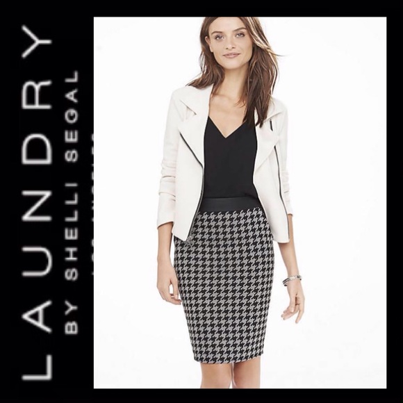 Laundry By Shelli Segal Skirts Laundry By Shelli Segal Houndstooth Pencil Skirt Poshmark